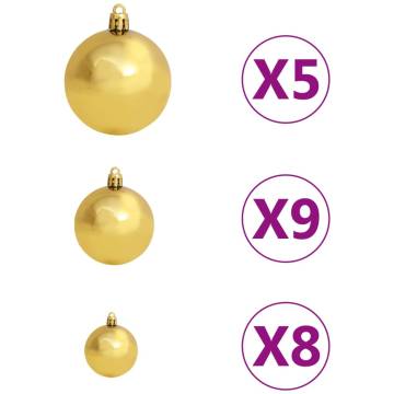 Red Pre-lit Christmas Tree with Ball Set - 180 cm PVC