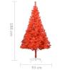 Red Pre-lit Christmas Tree with Ball Set - 180 cm PVC