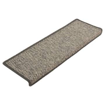 Self-Adhesive Stair Mats - 15 pcs Grey & Beige | Hipomarket