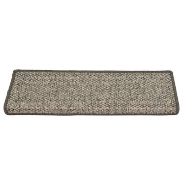 Self-Adhesive Stair Mats - 15 pcs Grey & Beige | Hipomarket