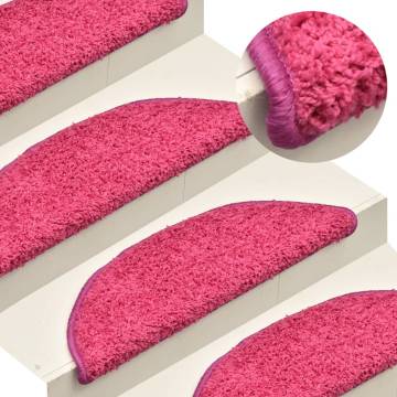 Carpet Stair Treads - Pink 15 pcs | 56x17x3 cm | HiPoMarket