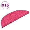 Carpet Stair Treads - Pink 15 pcs | 56x17x3 cm | HiPoMarket