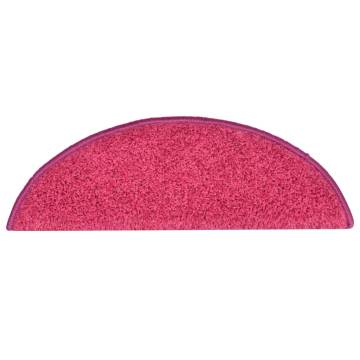 Carpet Stair Treads - Pink 15 pcs | 56x17x3 cm | HiPoMarket