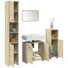 4 Piece Bathroom Furniture Set - Sonoma Oak Engineered Wood