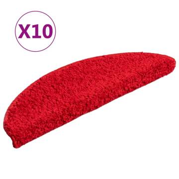 Stair Mats 10 pcs 56x17x3 cm Red | Non-Slip Protection