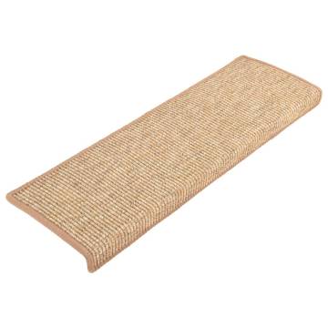 Self-Adhesive Stair Mats - 15 Pcs Light Brown | HipoMarket