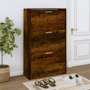 Shoe Cabinet Smoked Oak 63x24x103 cm - Stylish Storage Solution