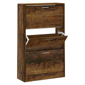 Shoe Cabinet Smoked Oak 63x24x103 cm - Stylish Storage Solution