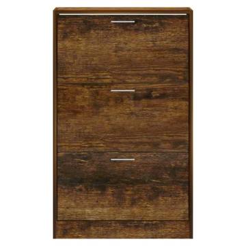 Shoe Cabinet Smoked Oak 63x24x103 cm - Stylish Storage Solution