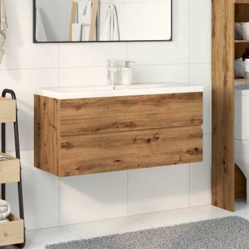 Stylish Sink Cabinet with Built-in Basin - Artisan Oak 101x39.5 cm