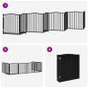 Dog Gate with Door - Foldable 8 Panels Black 640 cm | HipoMarket