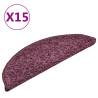 Carpet Stair Treads - 15 pcs Dark Purple - Non-Slip & Washable