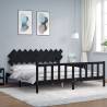 Bed Frame with Headboard Black 200x200 cm Solid Wood Colour black Size 200 x 200 cm 