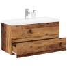  Sink Cabinet with Built-in Basin Old Wood 91x39.5x49 cm Colour old wood Size 91 x 39.5 x 49 cm Quantity in Package 1 Model without faucet & drain 