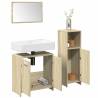  3 Piece Bathroom Furniture Set Sonoma Oak Engineered Wood Colour sonoma oak Number of 3 