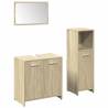 3 Piece Bathroom Furniture Set - Sonoma Oak Engineered Wood