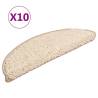 Stair Mats 10 pcs 56x17x3 cm Cream | Hipomarket UK