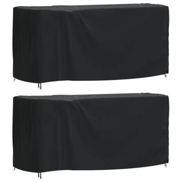 Waterproof Garden Furniture Covers 2 pcs - 180x70x90 cm - Black