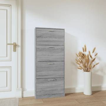 Shoe Cabinet Grey Sonoma 59x17x150 cm | Stylish Storage Solution