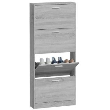 Shoe Cabinet Grey Sonoma 59x17x150 cm | Stylish Storage Solution