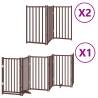 Foldable Dog Gate with Door | 12 Panels Poplar Wood - 600 cm