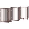 Foldable Dog Gate with Door | 12 Panels Poplar Wood - 600 cm