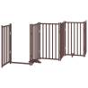 Foldable Dog Gate with Door | 12 Panels Poplar Wood - 600 cm