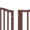 Dog Gate with Door - Foldable 9 Panels Brown 450 cm Poplar Wood