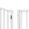 Foldable Dog Gate with Door - 9 Panels, White Poplar Wood