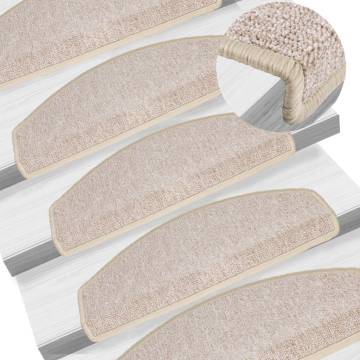 Stair Mats 10 pcs Taupe - Non-Slip & Washable | HipoMarket