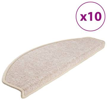 Stair Mats 10 pcs Taupe - Non-Slip & Washable | HipoMarket