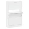 Shoe Cabinet in High Gloss White - Stylish Design 63x24x103 cm