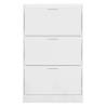 Shoe Cabinet in High Gloss White - Stylish Design 63x24x103 cm