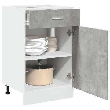 Drawer Bottom Cabinet - Concrete Grey 50x46x81.5 cm | HipoMarket