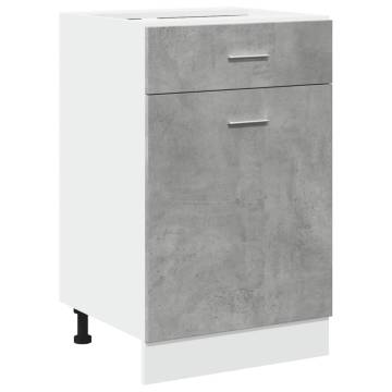 Drawer Bottom Cabinet - Concrete Grey 50x46x81.5 cm | HipoMarket