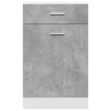 Drawer Bottom Cabinet - Concrete Grey 50x46x81.5 cm | HipoMarket