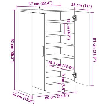 Shoe Cabinet Artisan Oak - Elegant Storage Solution | HipoMarket