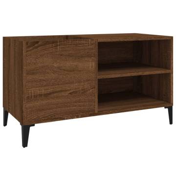 Record Cabinet in Brown Oak | Stylish Vinyl Storage