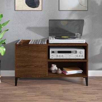 Record Cabinet in Brown Oak | Stylish Vinyl Storage