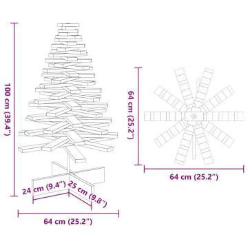 Wooden Christmas Tree Decoration - 100 cm Solid Pine