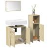  3 Piece Bathroom Furniture Set Sonoma Oak Engineered Wood Colour sonoma oak Number of 1 Number of Pieces 