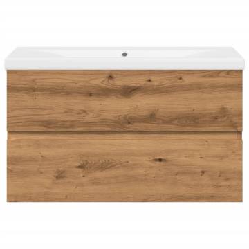 Stylish Sink Cabinet with Built-in Basin - Artisan Oak