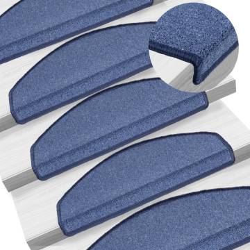 Stair Mats 10 pcs 65x24 cm Blue - Non-Slip & Washable