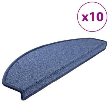 Stair Mats 10 pcs 65x24 cm Blue - Non-Slip & Washable