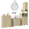  4 Piece Bathroom Furniture Set Sonoma Oak Engineered Wood Colour sonoma oak Number of 4 Number of Pieces 1 