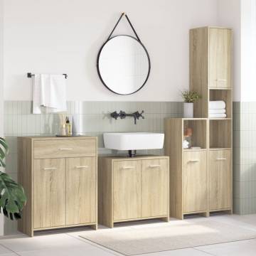 4 Piece Bathroom Furniture Set in Sonoma Oak | Hipomarket