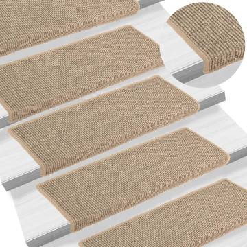 Self-Adhesive Stair Mats - 15 pcs Dark Beige | HipoMarket