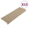 Self-Adhesive Stair Mats - 15 pcs Dark Beige | HipoMarket