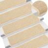 Self-Adhesive Sisal-Look Stair Mats - 15 pcs Light Beige