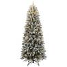 Flocked Snow Artificial Christmas Tree with 300 LEDs - 240 cm